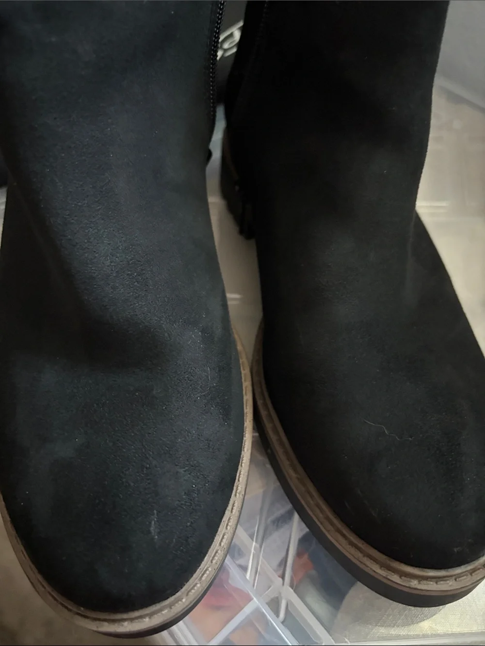 Esprit Black Suede-Look Ankle Booties
